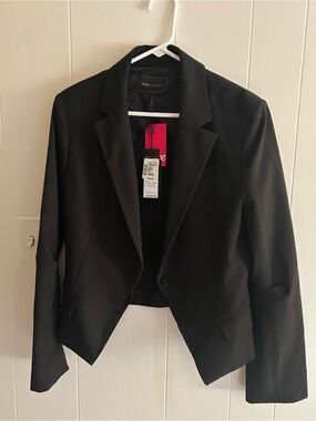 BCBGMaxAzria Black Cropped Single-Button Blazer